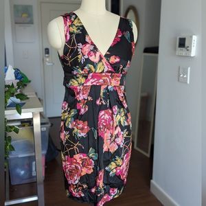 Black and pink satin rose dress 8